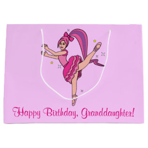Grootdochter Happy Birthday Ballerina met Bow Large Cadeauzakje