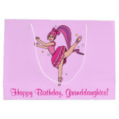 Grootdochter Happy Birthday Ballerina met Bow Large Cadeauzakje (Achterkant)