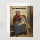 Grootdochter schilderen op de dag van grootouders briefkaart (Voorkant / Achterkant)