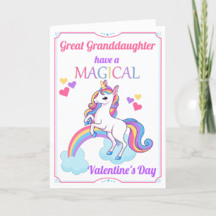 Grootdochter Unicorn Valentijnsdag Feestdagen Kaart