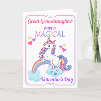 Grootdochter Unicorn Valentijnsdag Feestdagen Kaart