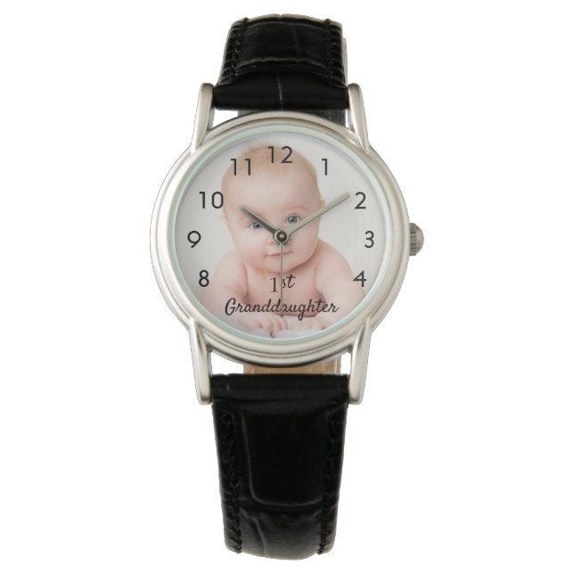 Grootdochters baby aangepaste fotogrootmoeder horloge (Voorkant)