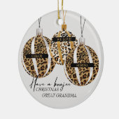 Grootfoto van leopard-afdruk Boujee-kerst Keramisch Ornament (Links)