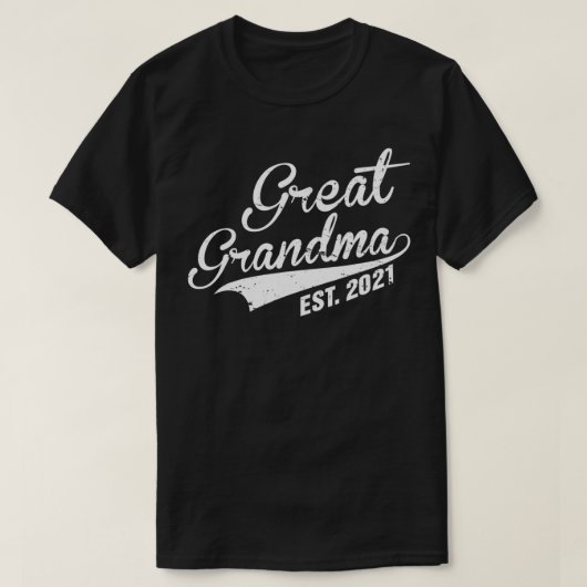 Grootgrootmoeder Est 2021 Eerste Grootmoeder H T-shirt (Design voorkant)