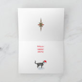 Grootgrootvader, katten in kerstpetten feestdagen kaart (Binnen)