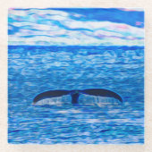 Groothandel Blauwe Oceaan Glazen Onderzetter (Voorkant)