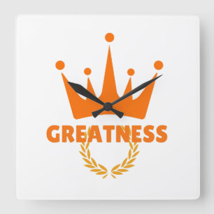 Grootheid Inspirerende Kroon Succes Vierkante Klok