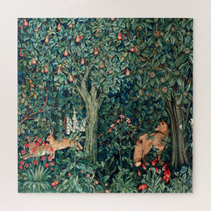 GROOTHERIE, BOSBOUWDIEREN, HAREN, Fox, groene olie Legpuzzel