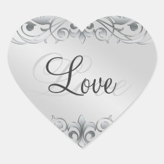 Groothertogin Silver Scroll Hart Liefde Sticker