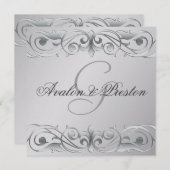 Groothertogin Zilveren Metal Rol Uitnodiging (Voorkant / Achterkant)