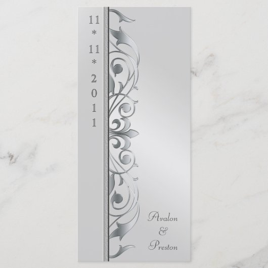 Groothertogin Zilveren Scroll Trouwprogramma Programma (Voorkant)