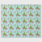 Grootkind Arctische dieren kerstboom Cadeaupapier (Vlak)