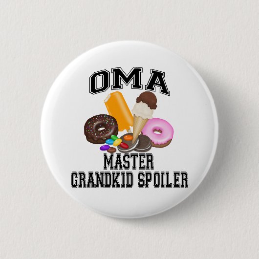 Grootkind Spoiler Oma Ronde Button 5,7 Cm (Voorkant)