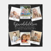 Grootkinderen gedicht 6 Foto Collage Black en Whit Fleece Deken (Voorkant)