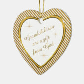 Grootkinderen Gift Gold Heart Keepslag Keramisch Ornament (Links)