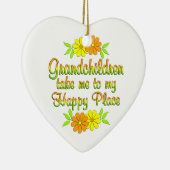 Grootkinderen Happy Place Keramisch Ornament (Rechts)