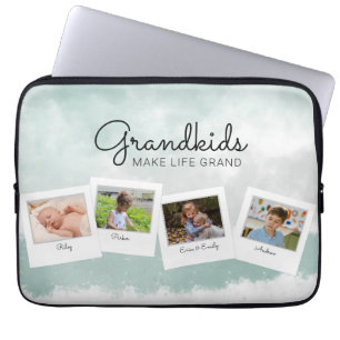Grootkinderen maken foto's van grote kleinkinderen laptop sleeve