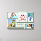 Grootkinderen maken grote foto's collage grijs gro canvas afdruk (Voorkant)