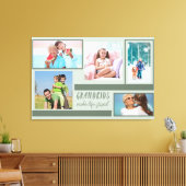 Grootkinderen maken grote foto's collage grijs gro canvas afdruk (Insitu (Woonkamer))