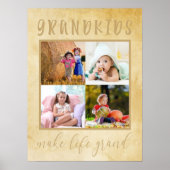 Grootkinderen maken het leven Grand Rustic Foto Co Poster (Voorkant)