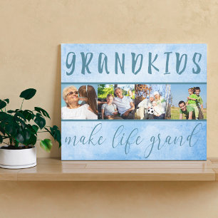 Grootkinderen maken het leven groot 4 Foto Collage Canvas Afdruk