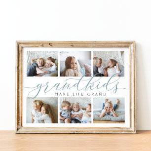 Grootkinderen maken het leven groots Fotocollage Poster