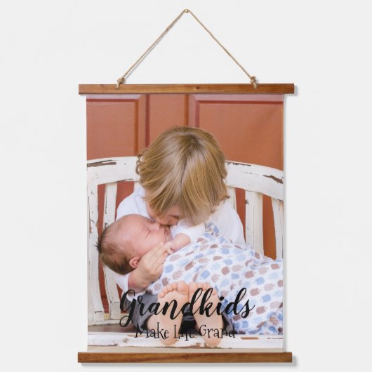 Grootkinderen maken het leven groots hangend wandkleed (Voorkant)