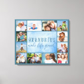 Grootkinderen maken het leven groots stijlvol blau canvas afdruk (Voorkant)