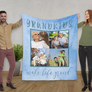 Grootkinderen maken het leven van Grand Blue Photo Fleece Deken