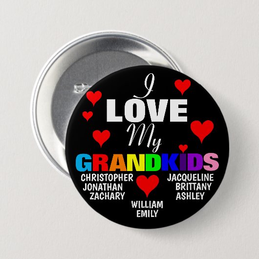 Grootkinderen NAMES Ronde Button 7,6 Cm (Voorkant /achterkant)