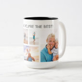 Grootkindopa Je bent beste 8 fotocollage Tweekleurige Koffiemok (Voorkant rechts)