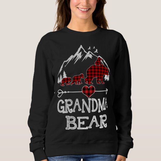 Grootma Beer Kerstmis Pajama Red Pset Buffalo Fa Trui (Voorkant)