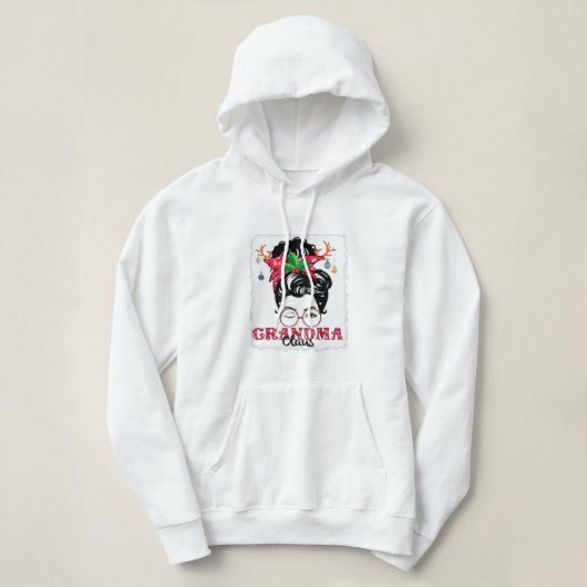 Grootma Claus kerstfamilie komt overeen met Messy  Hoodie (Design voorkant)