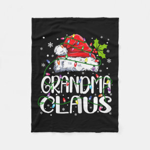 Grootma Claus kerstlampjes Pajama Family Match Fleece Deken