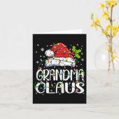 Grootma Claus kerstlampjes Pajama Family Match Kaart (Gele Bloem)
