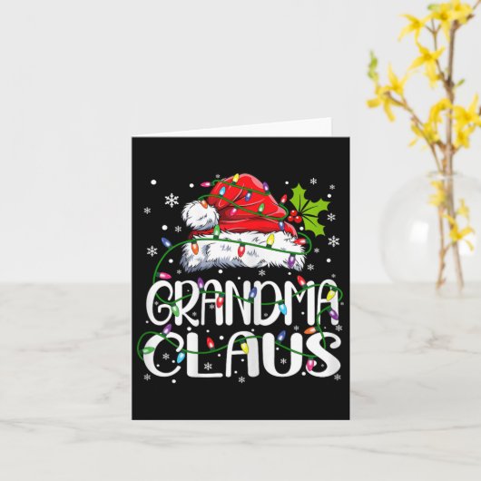 Grootma Claus kerstlampjes Pajama Family Match Kaart (Gele Bloem)