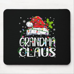 Grootma Claus kerstlampjes Pajama Family Match Muismat