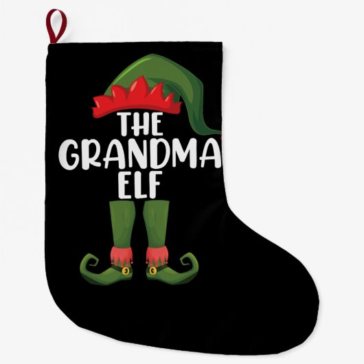Grootma Elf Matching Family Group kerstparty Grote Kerstsok (Voorkant)