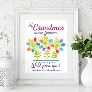 Grootma Fingerprint DIY Activity Sjabloon Poster