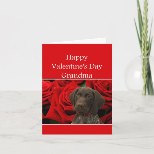 Grootma Glossy Grizzly Valentijn Puppy Love Feestdagen Kaart (Voorkant)