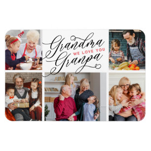 Grootma Grandpa We houden van je foto Collage Magneet