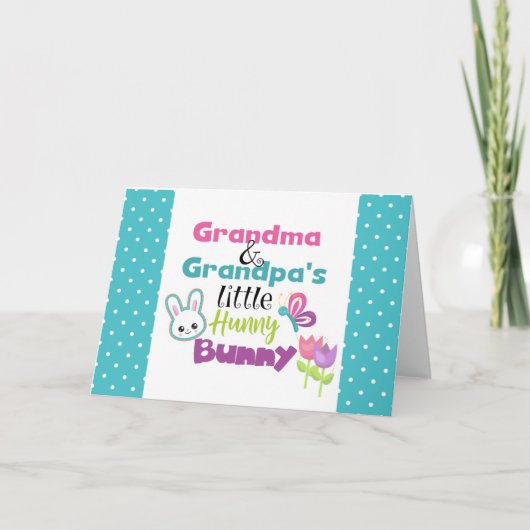 Grootma Grandpa's Bunny Easter Wenskaart Feestdagen Kaart (Voorkant)