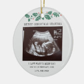 Grootma Holiday Kerstmis Zwangerschap Ultrageluid Keramisch Ornament (Links)