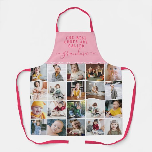 Grootma is de beste foto-inklage van de Chef Pink Schort (Voorkant)