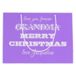 Grootma Kerstmis - Persoonlijke naam Paars Groot Cadeauzakje