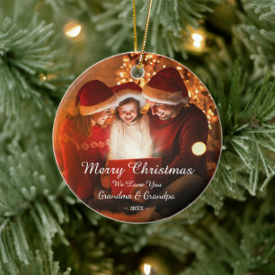 Grootma opa Foto van de kerstliefde Keramisch Ornament
