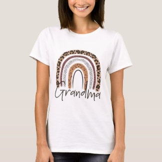 Grootma Rainbow Cheetah Leopard Women met kerstmis T-shirt