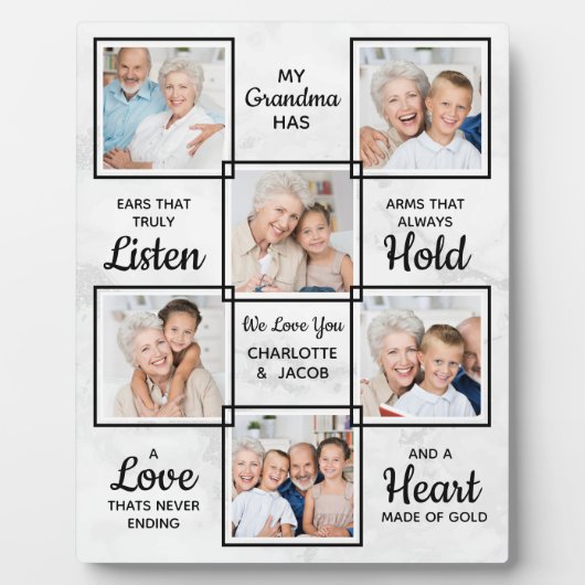Grootma unieke fotocollage fotoplaat (Voorkant)