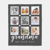 Grootma We houden van je foto Collage Gray Fleece Deken (Voorkant)