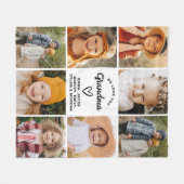 Grootma We houden van je hart Moderne fotocollage Fleece Deken (Voorkant (Horizontaal))